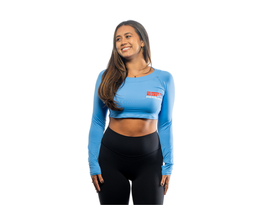 Women's Sunkisser UV Crop Top – Side Step Logo